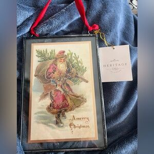 Hallmark Heritage Replica Santa Victorian Postcard, encased in glass frame, new